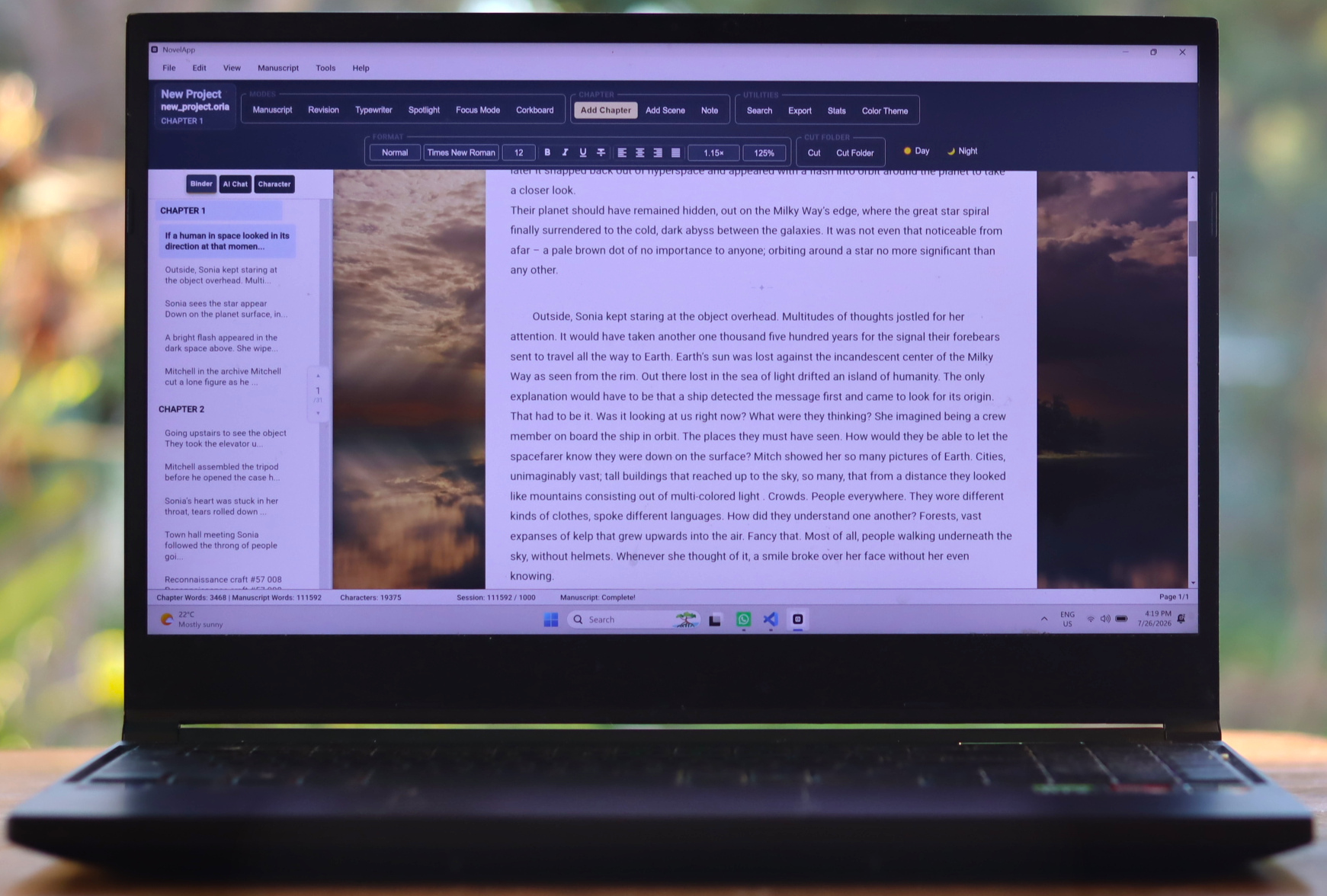 Oria Writing Software