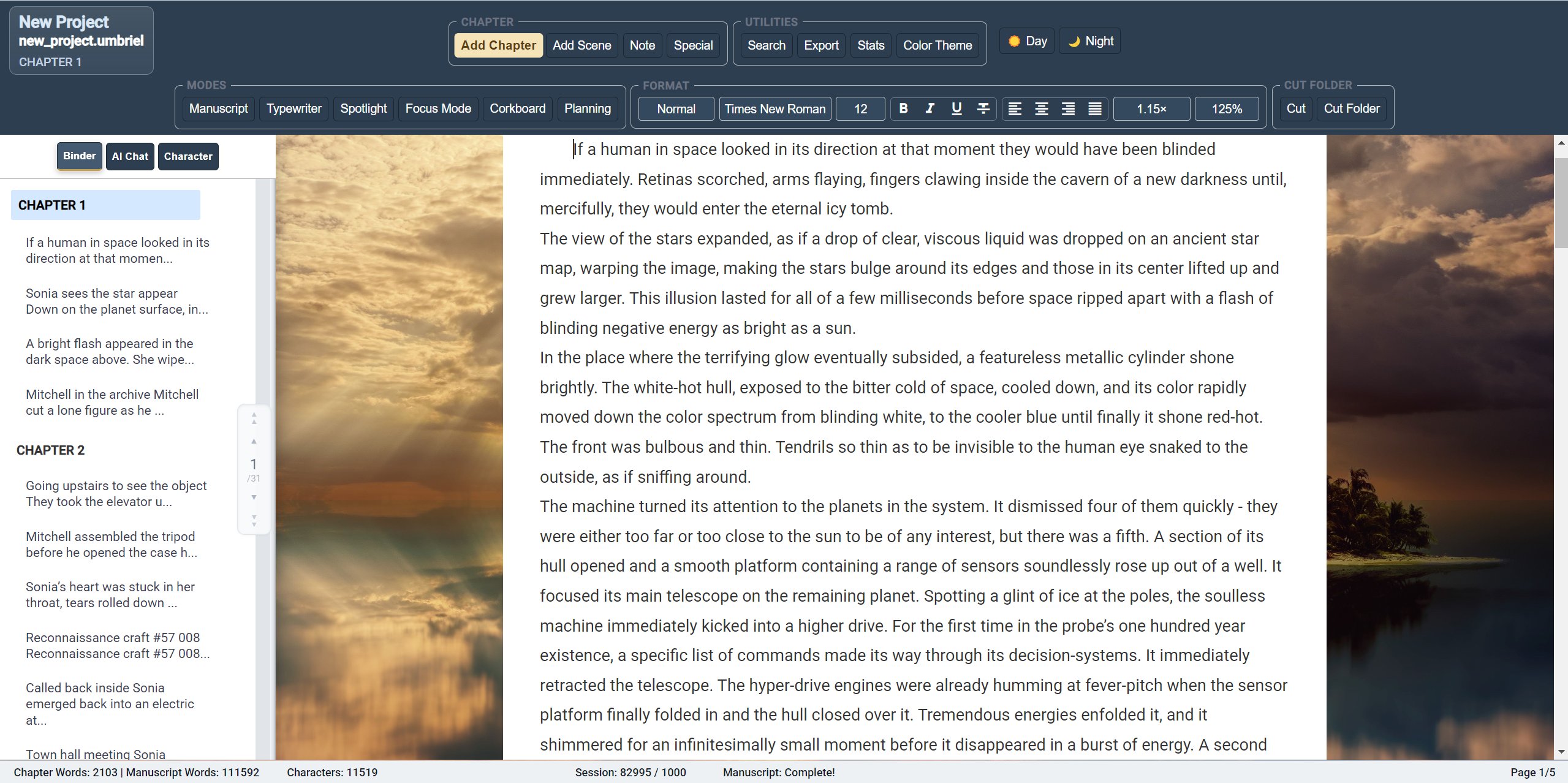 Umbriel Writing Software